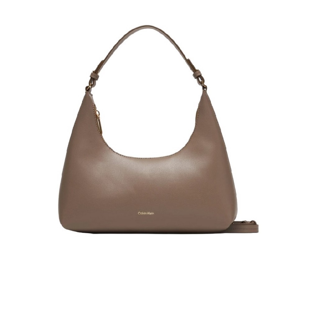 CALVIN  KLEIN FOIL LOGO SHOULDER BAG ΤΣΑΝΤΑ ΓΥΝΑΙΚΕΙΑ TAUPE