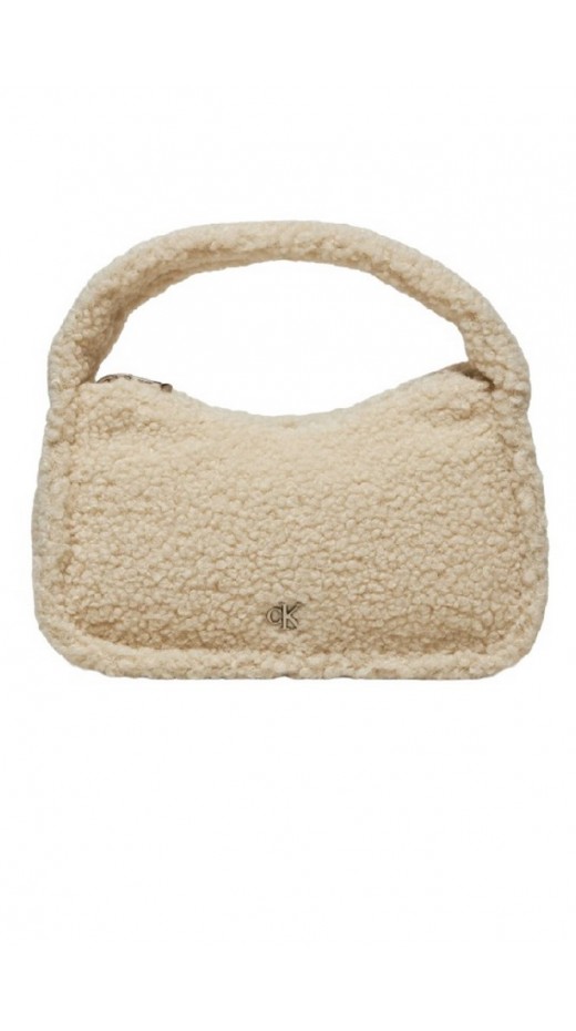 CALVIN KLEIN JEANS SHERPA MINI ZIP20 ΤΣΑΝΤΑ ΓΥΝΑΙΚΕΙΑ ECRU