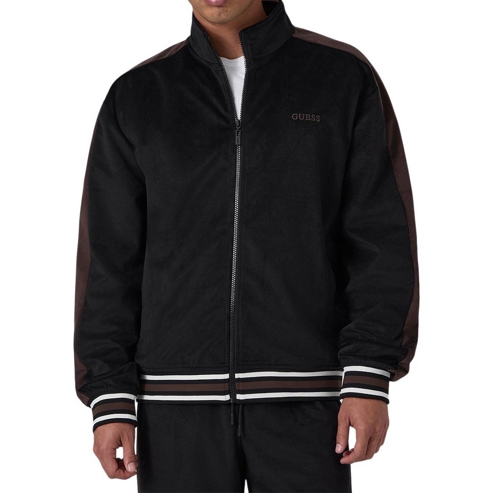 GUESS MILTON FULL ZIP SWEATSHIRT ΖΑΚΕΤΑ ΦΟΥΤΕΡ ΑΝΔΡΙΚΗ BLACK
