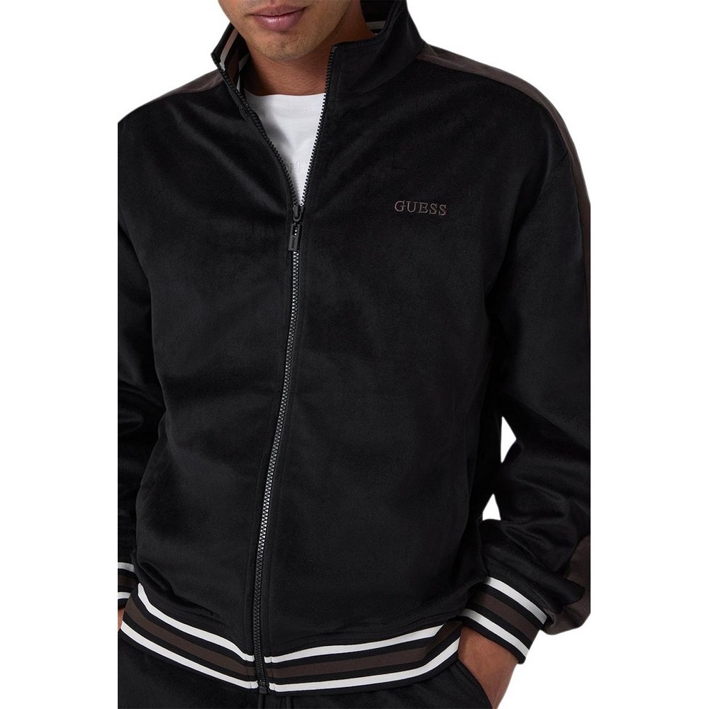 GUESS MILTON FULL ZIP SWEATSHIRT ΖΑΚΕΤΑ ΦΟΥΤΕΡ ΑΝΔΡΙΚΗ BLACK