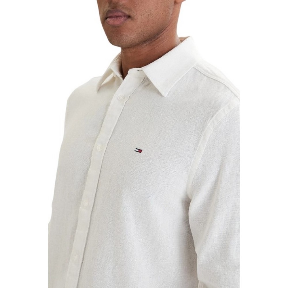 TOMMY JEANS REG LINEN BLEND SHIRT EXT ΠΟΥΚΑΜΙΣΟ ΑΝΔΡΙΚΟ ECRU
