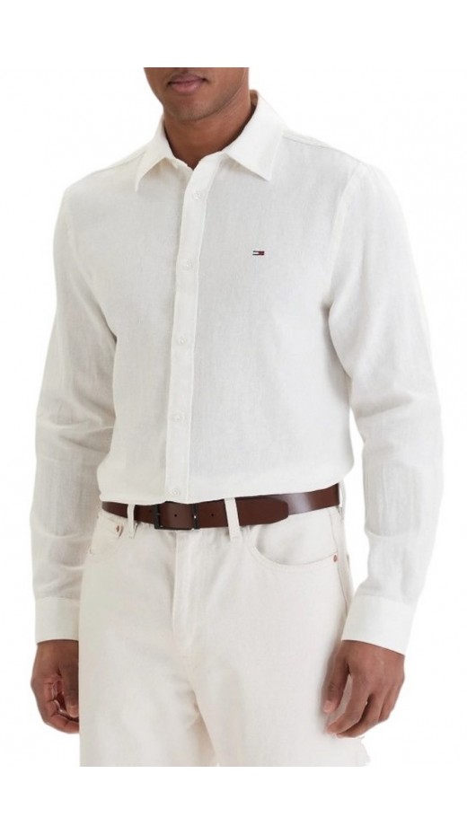 TOMMY JEANS REG LINEN BLEND SHIRT EXT ΠΟΥΚΑΜΙΣΟ ΑΝΔΡΙΚΟ ECRU