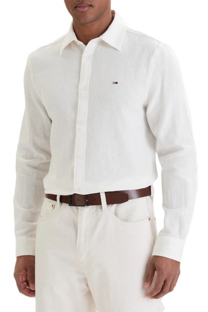 TOMMY JEANS REG LINEN BLEND SHIRT EXT ΠΟΥΚΑΜΙΣΟ ΑΝΔΡΙΚΟ ECRU