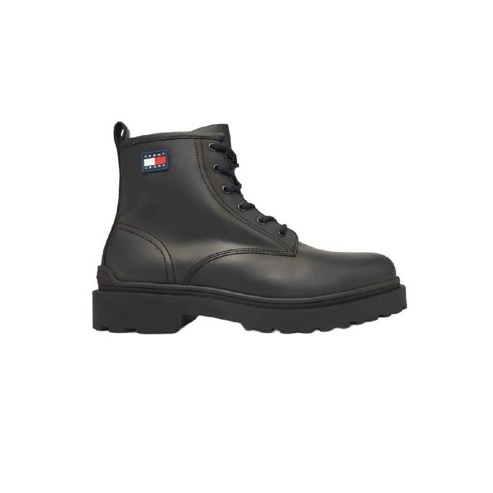 TOMMY JEANS LACE UP RUBBERIZED ΠΑΠΟΥΤΣΙ ΑΝΔΡΙΚΟ BLACK