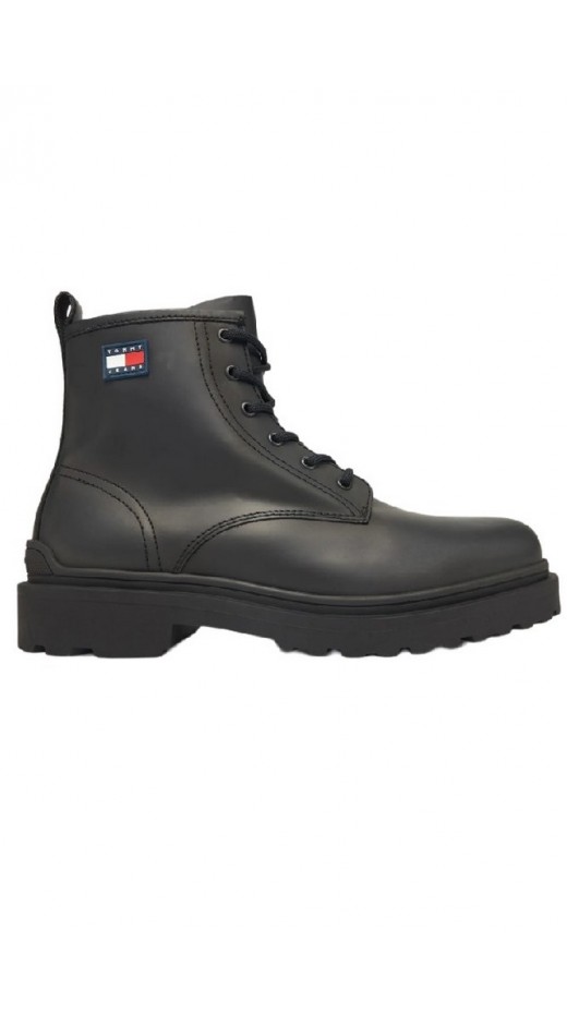 TOMMY JEANS LACE UP RUBBERIZED ΠΑΠΟΥΤΣΙ ΑΝΔΡΙΚΟ BLACK