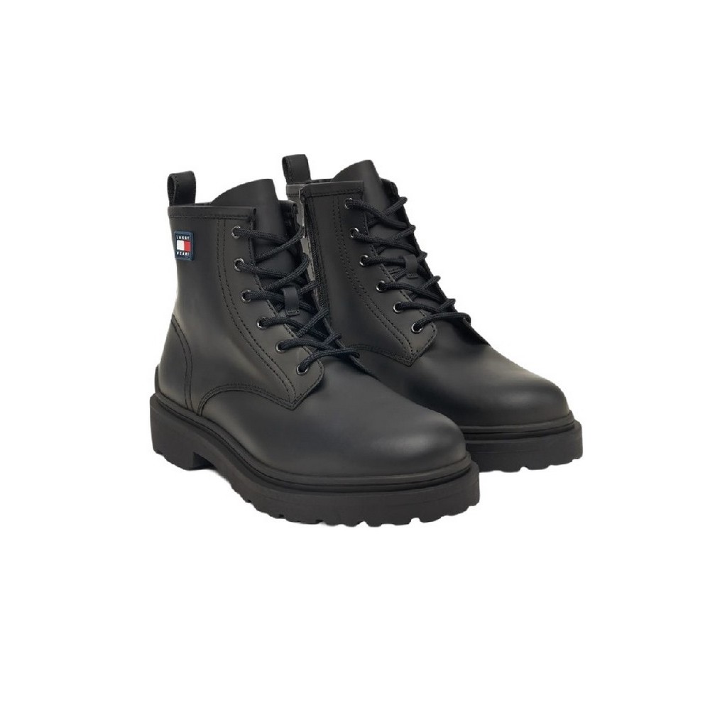 TOMMY JEANS LACE UP RUBBERIZED ΠΑΠΟΥΤΣΙ ΑΝΔΡΙΚΟ BLACK
