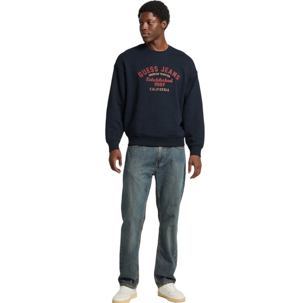 GUESS JEANS CN OS VINTAGE SWEAT ΜΠΛΟΥΖΑ ΦΟΥΤΕΡ ΑΝΔΡΙΚΗ DARK NAVY