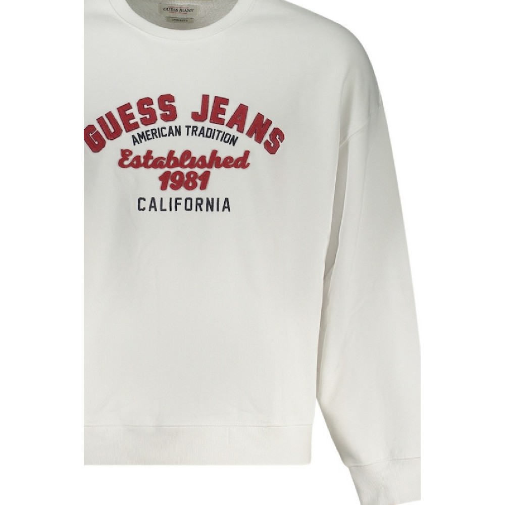 GUESS JEANS CN OS VINTAGE SWEAT ΜΠΛΟΥΖΑ ΦΟΥΤΕΡ ΑΝΔΡΙΚΗ WHITE