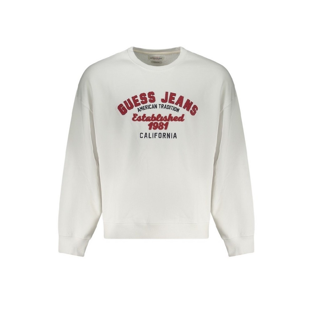GUESS JEANS CN OS VINTAGE SWEAT ΜΠΛΟΥΖΑ ΦΟΥΤΕΡ ΑΝΔΡΙΚΗ WHITE