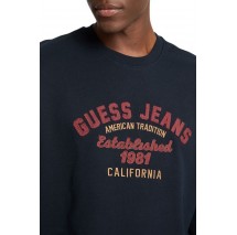 GUESS JEANS CN OS VINTAGE SWEAT ΜΠΛΟΥΖΑ ΦΟΥΤΕΡ ΑΝΔΡΙΚΗ DARK NAVY