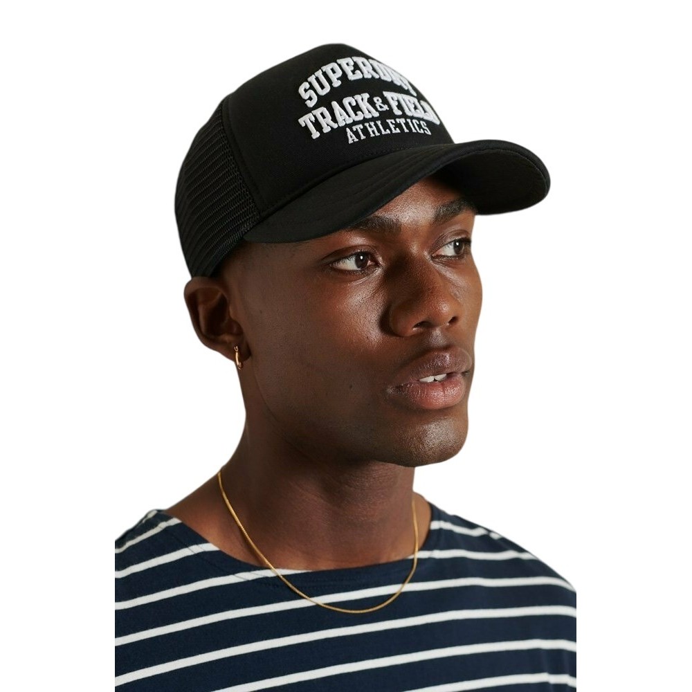 SUPERDRY D1 OVIN VINTAGE TRUCKER CAP ΚΑΠΕΛΟ ΑΝΔΡΙΚΟ BLACK