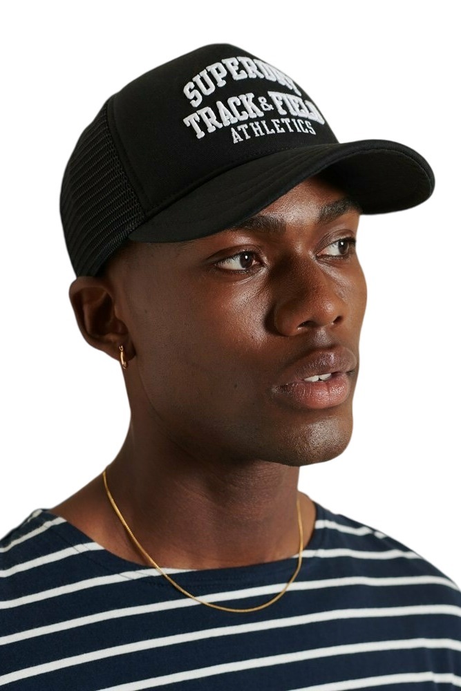 SUPERDRY D1 OVIN VINTAGE TRUCKER CAP ΚΑΠΕΛΟ ΑΝΔΡΙΚΟ BLACK