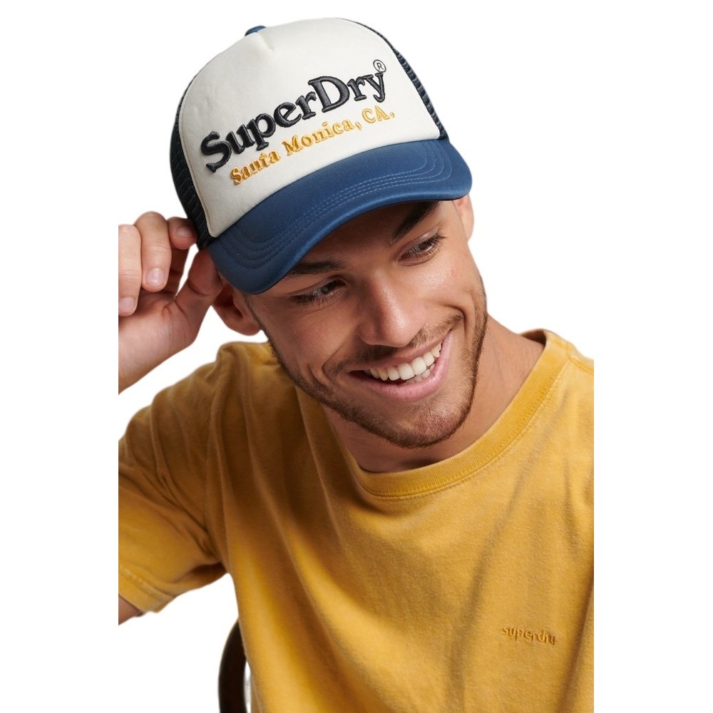 SUPERDRY D1 OVIN VINTAGE TRUCKER CAP ΚΑΠΕΛΟ ΑΝΔΡΙΚΟ BLUE