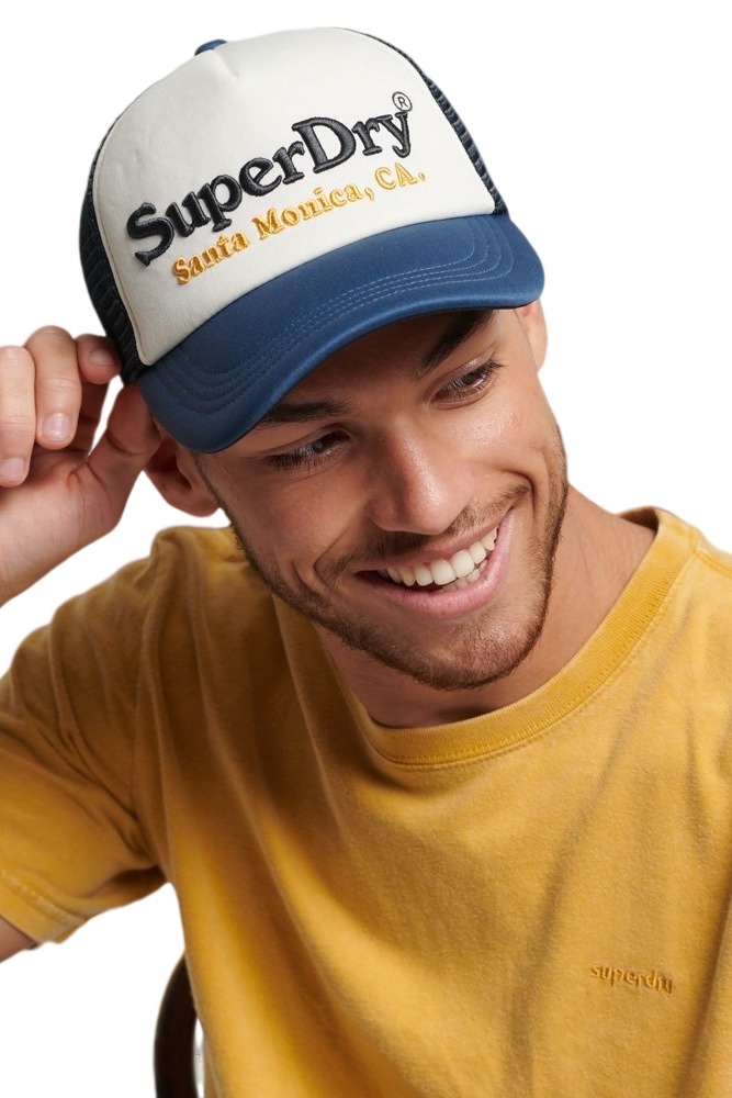 SUPERDRY D1 OVIN VINTAGE TRUCKER CAP ΚΑΠΕΛΟ ΑΝΔΡΙΚΟ BLUE