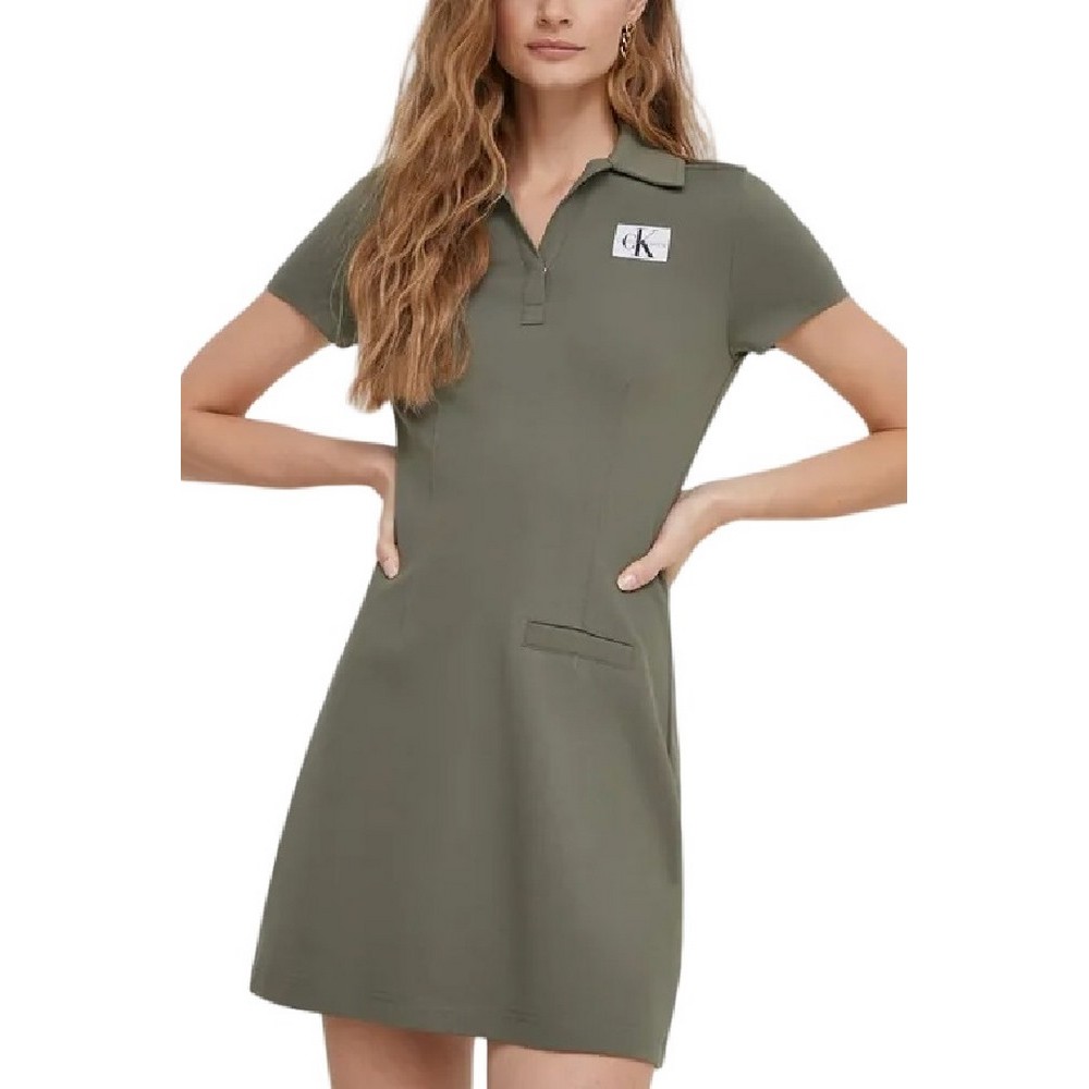 CALVIN KLEIN JEANS MILANO UTILITY DRESS ΦΟΡΕΜΑ ΓΥΝΑΙΚΕΙΟ OLIVE