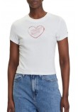 TOMMY JEANS SLIM SH HEART TEE T-SHIRT ΜΠΛΟΥΖΑ ΓΥΝΑΙΚΕΙΑ OFF WHITE