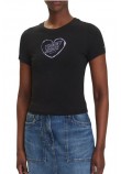 TOMMY JEANS SLIM SH HEART TEE T-SHIRT ΜΠΛΟΥΖΑ ΓΥΝΑΙΚΕΙΑ BLACK