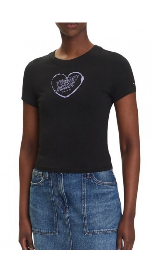 TOMMY JEANS SLIM SH HEART TEE T-SHIRT ΜΠΛΟΥΖΑ ΓΥΝΑΙΚΕΙΑ BLACK