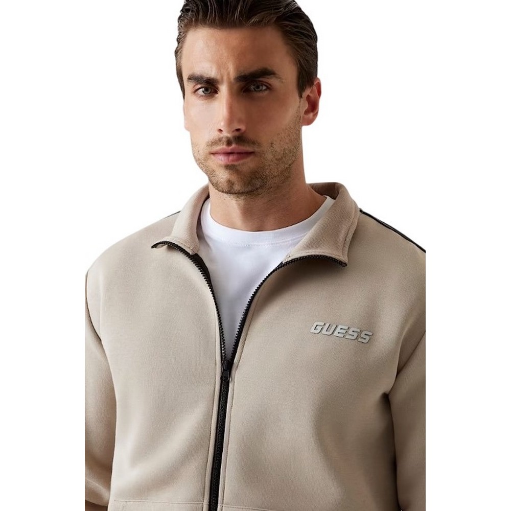 GUESS MICKEY FULL ZIP SWEATSHIRT ΖΑΚΕΤΑ ΦΟΥΤΕΡ ΑΝΔΡΙΚΗ BEIGE
