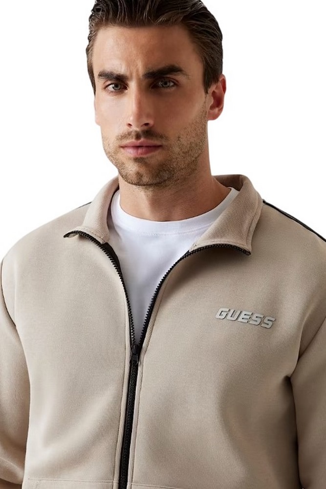 GUESS MICKEY FULL ZIP SWEATSHIRT ΖΑΚΕΤΑ ΦΟΥΤΕΡ ΑΝΔΡΙΚΗ BEIGE