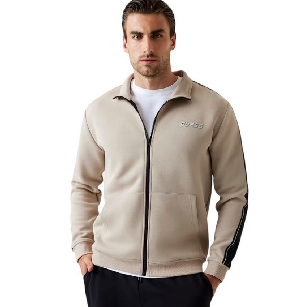 GUESS MICKEY FULL ZIP SWEATSHIRT ΖΑΚΕΤΑ ΦΟΥΤΕΡ ΑΝΔΡΙΚΗ BEIGE