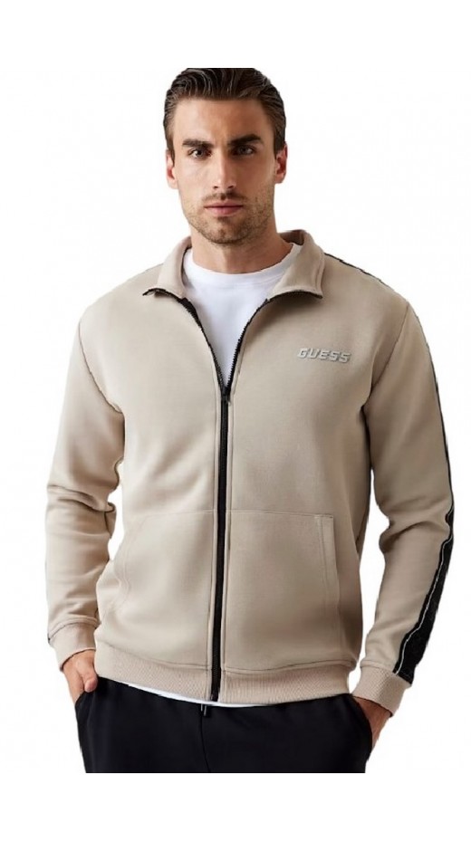 GUESS MICKEY FULL ZIP SWEATSHIRT ΖΑΚΕΤΑ ΦΟΥΤΕΡ ΑΝΔΡΙΚΗ BEIGE