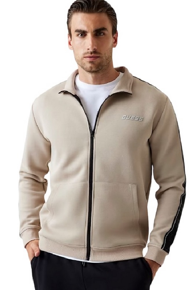 GUESS MICKEY FULL ZIP SWEATSHIRT ΖΑΚΕΤΑ ΦΟΥΤΕΡ ΑΝΔΡΙΚΗ BEIGE