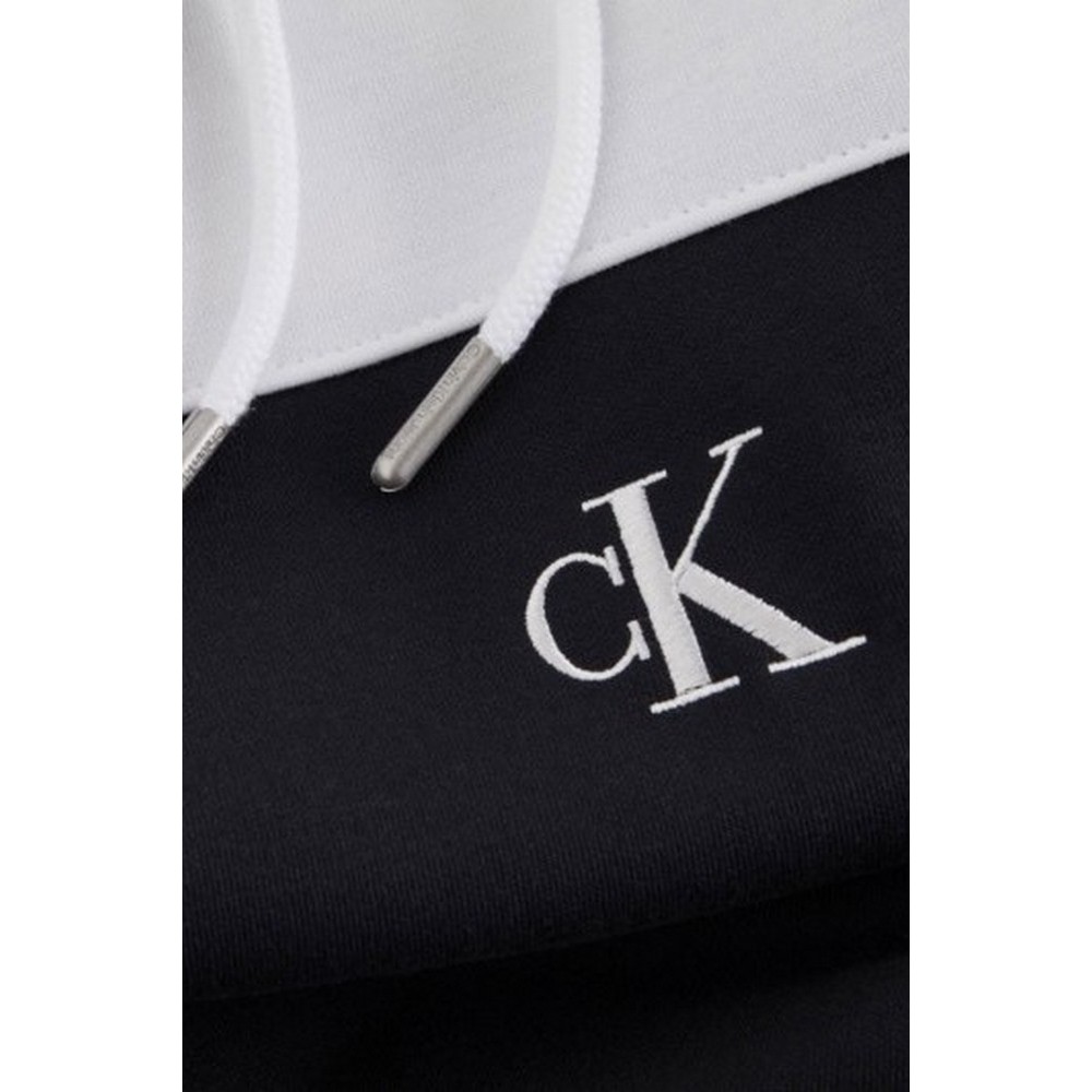 CALVIN KLEIN JEANS COLOR BLOCK HOODIE ΜΠΛΟΥΖΑ ΦΟΥΤΕΡ ΓΥΝΑΙΚΕΙΑ BLACK/WHITE
