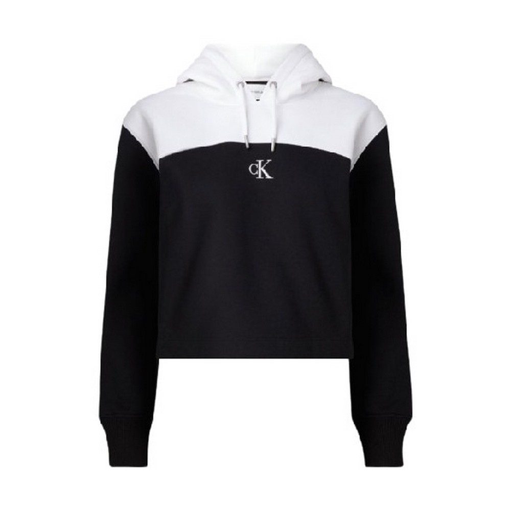 CALVIN KLEIN JEANS COLOR BLOCK HOODIE ΜΠΛΟΥΖΑ ΦΟΥΤΕΡ ΓΥΝΑΙΚΕΙΑ BLACK/WHITE