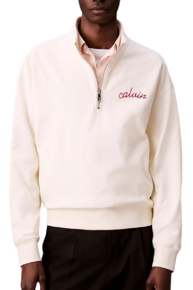 CALVIN KLEIN JEANS PRMM TRRY CHN STTCH ΜΠΛΟΥΖΑ ΦΟΥΤΕΡ ΑΝΔΡΙΚΗ OFF WHITE