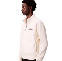 CALVIN KLEIN JEANS PRMM TRRY CHN STTCH ΜΠΛΟΥΖΑ ΦΟΥΤΕΡ ΑΝΔΡΙΚΗ OFF WHITE