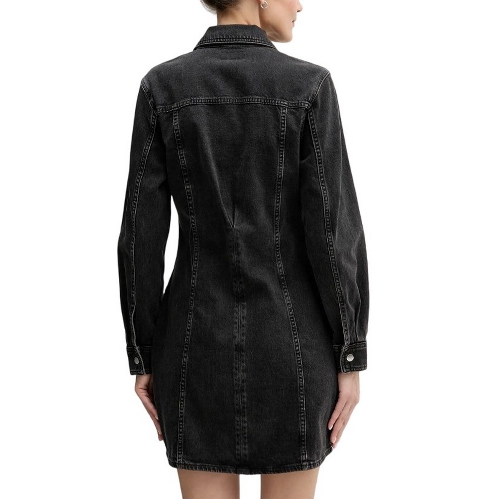 CALVIN KLEIN LS DENIM MINI DRESS ESSENTIAL ΦΟΡΕΜΑ ΓΥΝΑΙΚΕΙΟ BLACK DENIM
