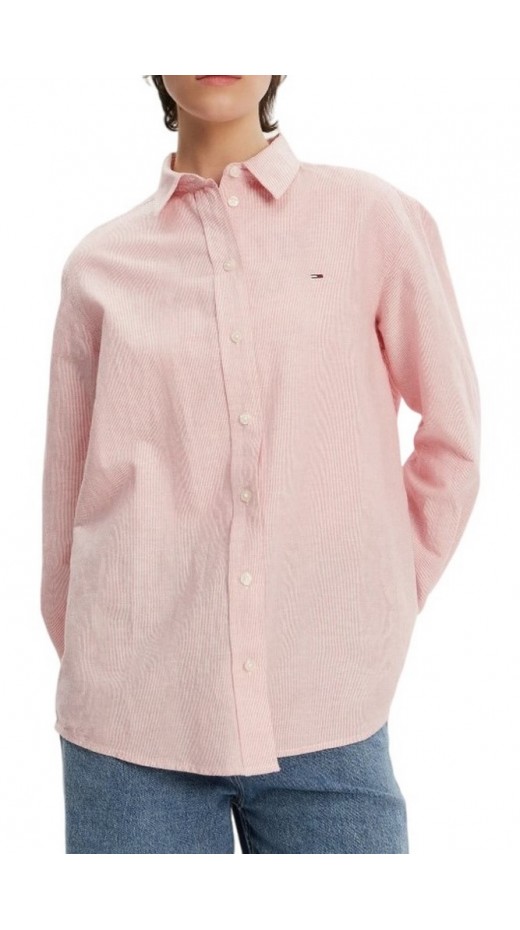 TOMMY JEANS RLX LINEN SHIRT ΠΟΥΚΑΜΙΣΟ ΓΥΝΑΙΚΕΙΟ PINK