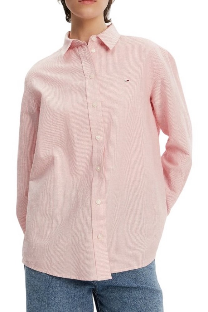 TOMMY JEANS RLX LINEN SHIRT ΠΟΥΚΑΜΙΣΟ ΓΥΝΑΙΚΕΙΟ PINK