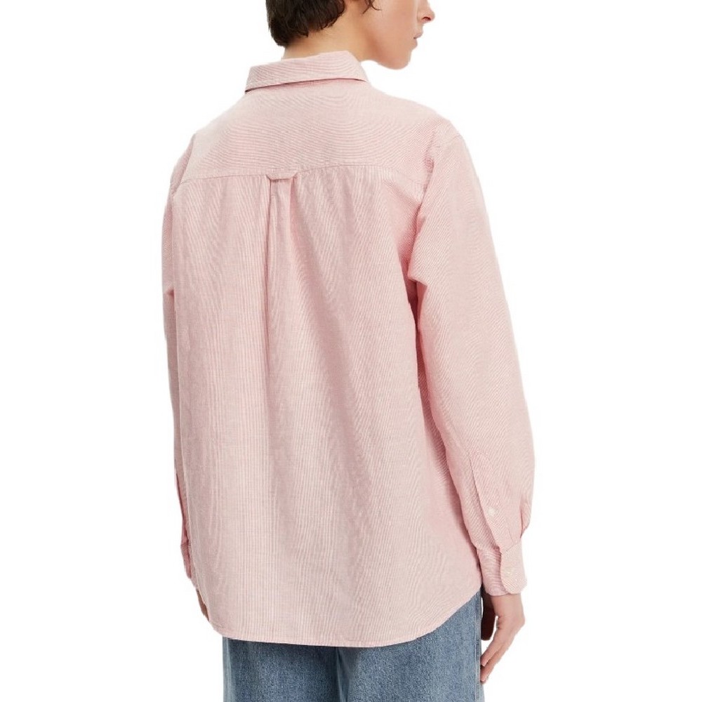 TOMMY JEANS RLX LINEN SHIRT ΠΟΥΚΑΜΙΣΟ ΓΥΝΑΙΚΕΙΟ PINK