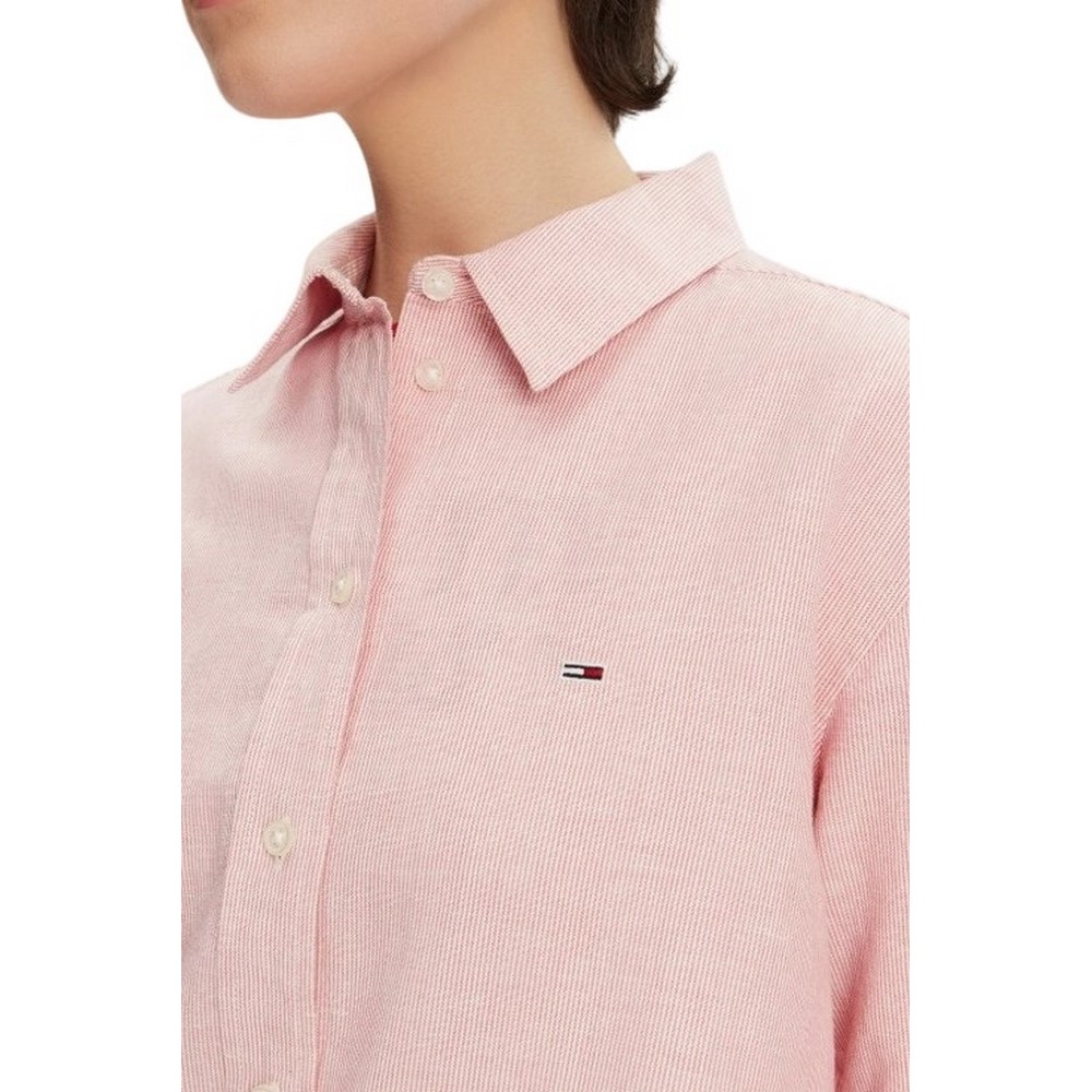 TOMMY JEANS RLX LINEN SHIRT ΠΟΥΚΑΜΙΣΟ ΓΥΝΑΙΚΕΙΟ PINK