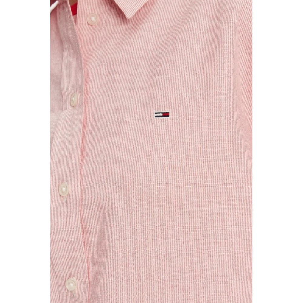 TOMMY JEANS RLX LINEN SHIRT ΠΟΥΚΑΜΙΣΟ ΓΥΝΑΙΚΕΙΟ PINK