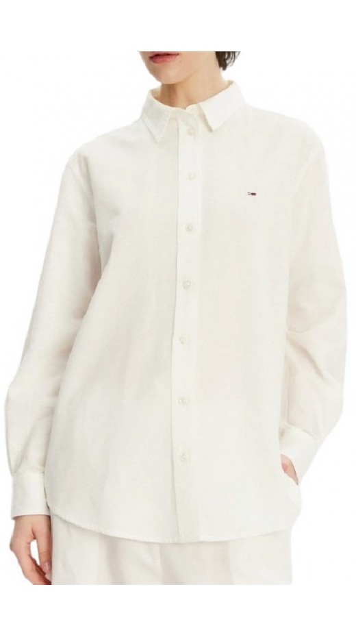 TOMMY JEANS RLX LINEN SHIRT ΠΟΥΚΑΜΙΣΟ ΓΥΝΑΙΚΕΙΟ OFF WHITE