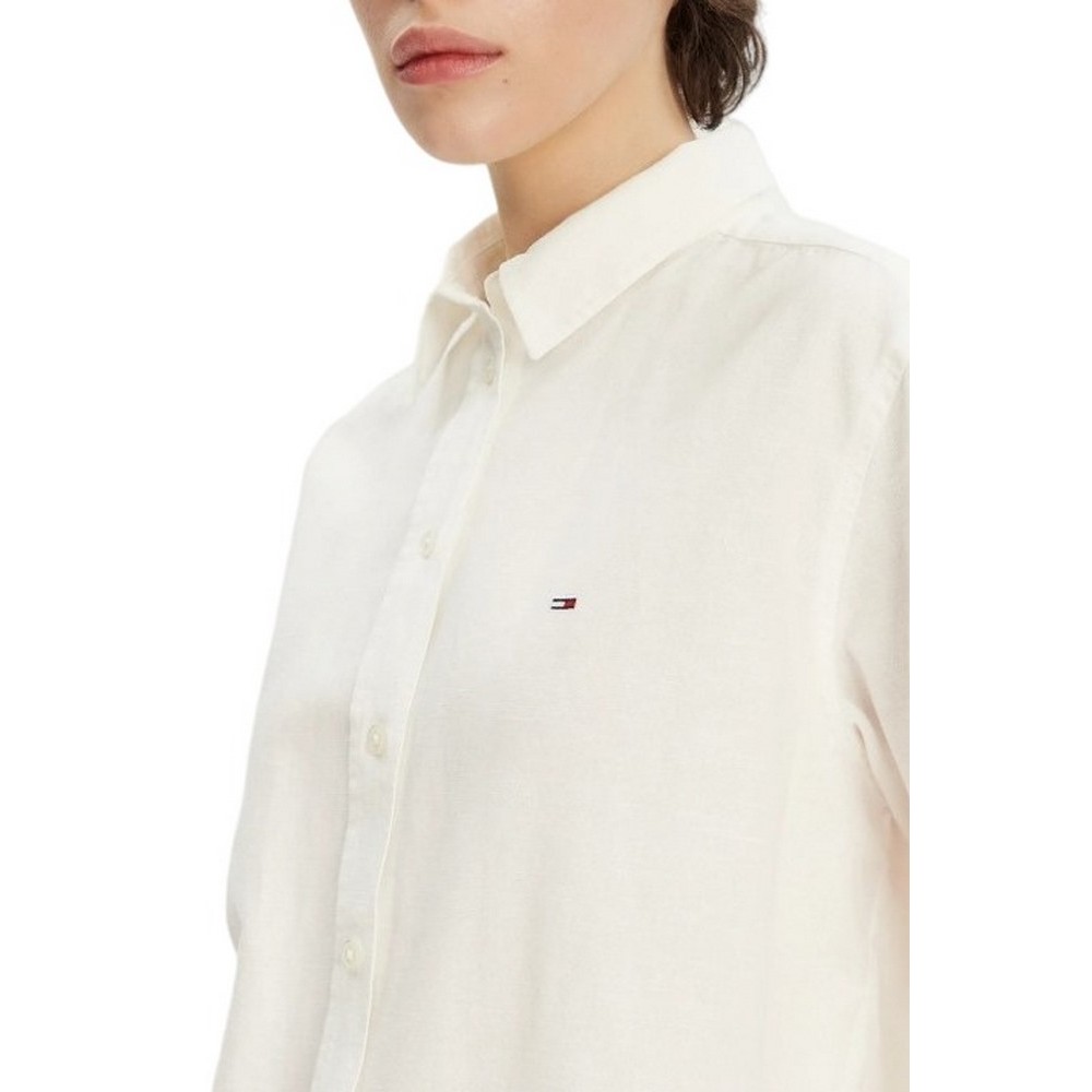 TOMMY JEANS RLX LINEN SHIRT ΠΟΥΚΑΜΙΣΟ ΓΥΝΑΙΚΕΙΟ OFF WHITE