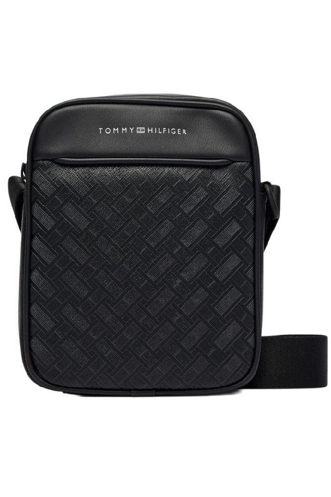 TOMMY HILFIGER MODERN MONOGRAM MINI REPORTER ΤΣΑΝΤΑ ΑΝΔΡΙΚΗ BLACK