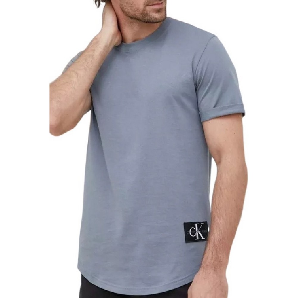 CALVIN KLEIN JEANS BADGE TURN UP SLEEVE  T-SHIRT ΑΝΤΡΙΚΟ OVERCAST GREY