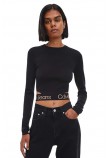 CALVIN KLEIN JEANS WAIST LOGO INTARSIA SWEATER ΜΠΛΟΥΖΑ ΓΥΝΑΙΚΕΙΑ BLACK