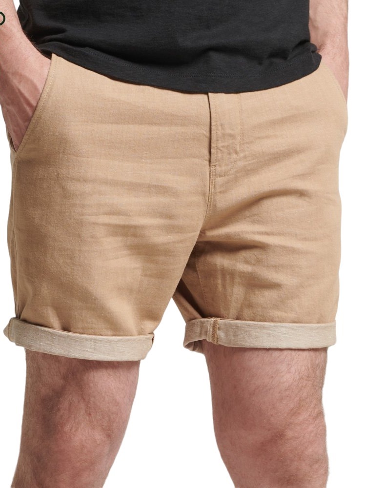 ΒΕΡΜΟΥΔΑ STUDIOS LINEN TURN ΑΝΔΡΙΚΗ SUPERDRY BEIGE