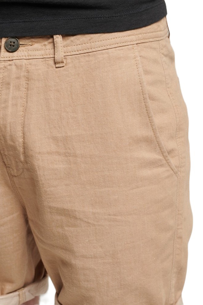 ΒΕΡΜΟΥΔΑ STUDIOS LINEN TURN ΑΝΔΡΙΚΗ SUPERDRY BEIGE