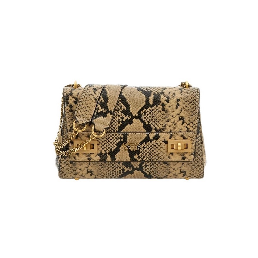 GUESS KATEY FLAP SHOULDER BAG ΤΣΑΝΤΑ ΓΥΝΑΙΚΕΙΑ SNAKE PRINT