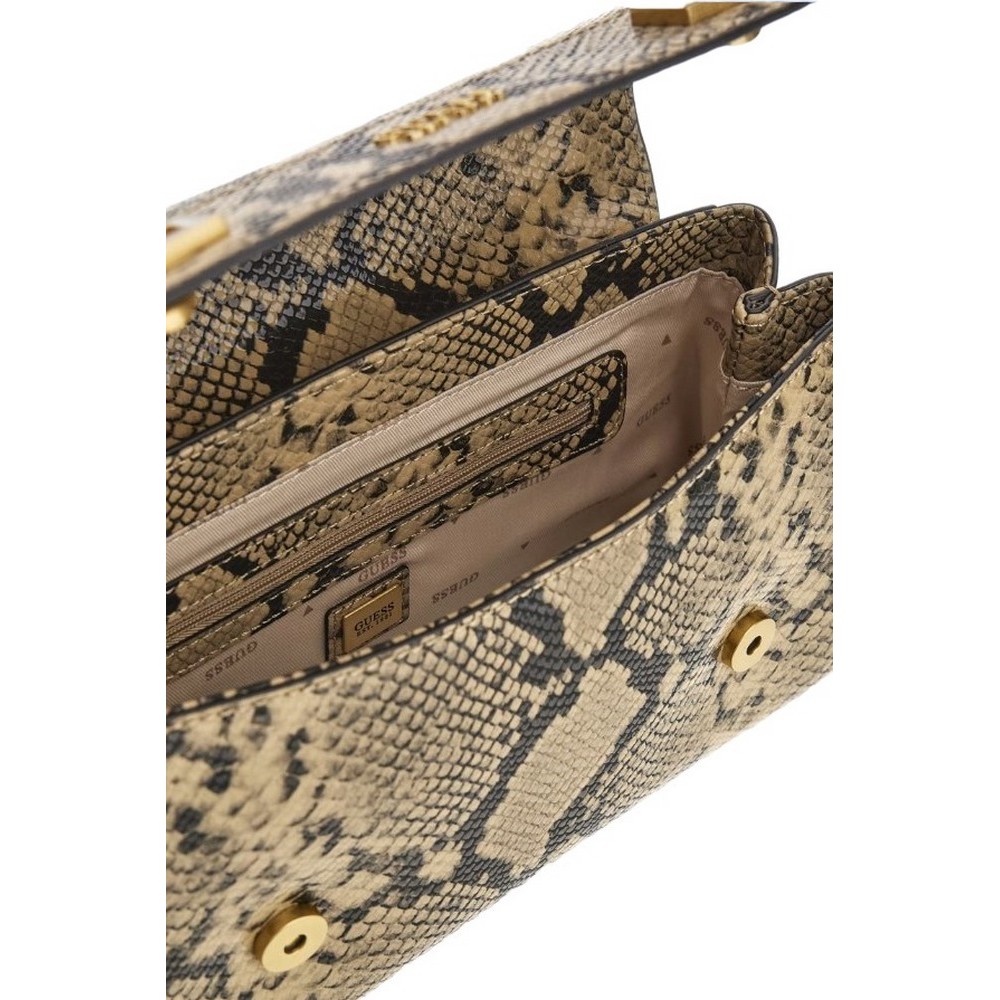 GUESS KATEY FLAP SHOULDER BAG ΤΣΑΝΤΑ ΓΥΝΑΙΚΕΙΑ SNAKE PRINT