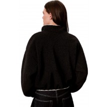 CALVIN KLEIN PERFORMANCE SHERPA 1/4 ZIP CONTRAST ΜΠΛΟΥΖΑ ΦΟΥΤΕΡ ΓΥΝΑΙΚΕΙΑ BLACK