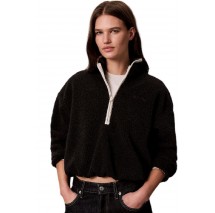 CALVIN KLEIN PERFORMANCE SHERPA 1/4 ZIP CONTRAST ΜΠΛΟΥΖΑ ΦΟΥΤΕΡ ΓΥΝΑΙΚΕΙΑ BLACK