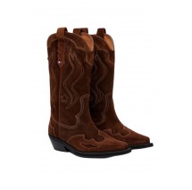 TOMMY JEANS ARCHIVE COWBOY BOOT SUEDE ΠΑΠΟΥΤΣΙ ΓΥΝΑΙΚΕΙΟ BROWN