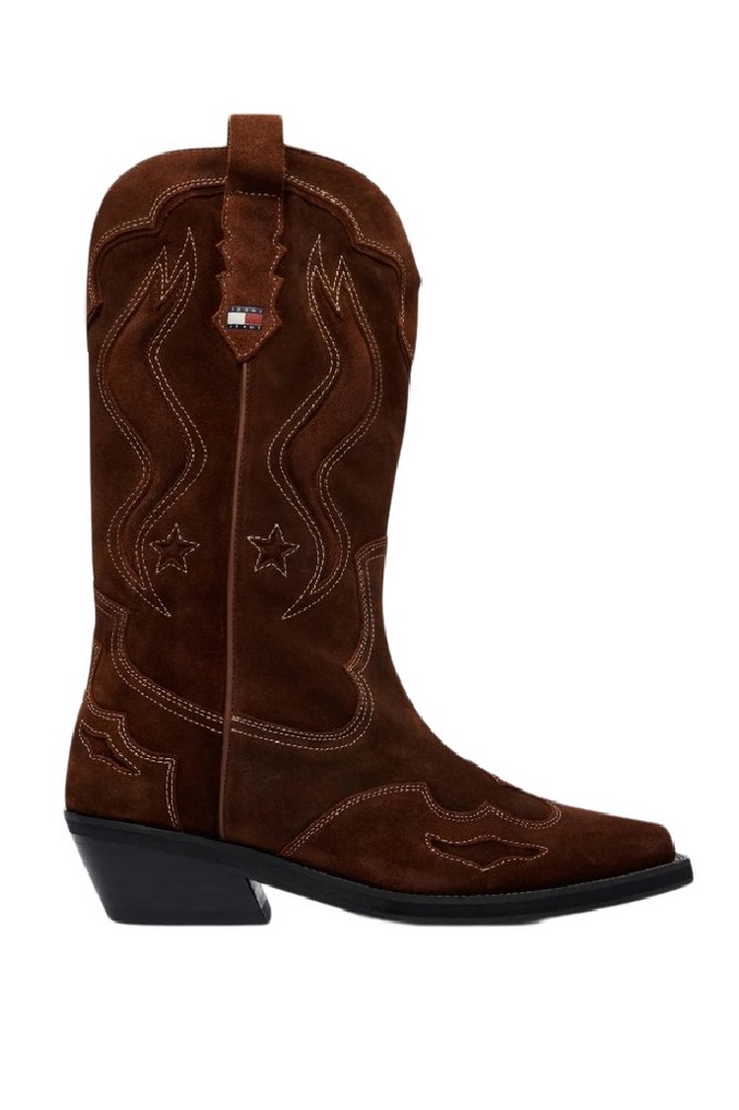 TOMMY JEANS ARCHIVE COWBOY BOOT SUEDE ΠΑΠΟΥΤΣΙ ΓΥΝΑΙΚΕΙΟ BROWN